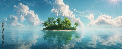 Island in the Middle of Body of Water