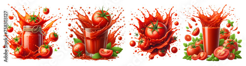 tomato juice sauce splash isolated png photo