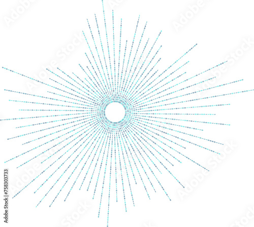 Technology, data and digital innovation. Abstract binary shape for design on technology and data themes. Dispersed 0 and 1 on transparent background photo