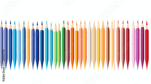 A whimsical pattern of colorful pencils sharpened t photo