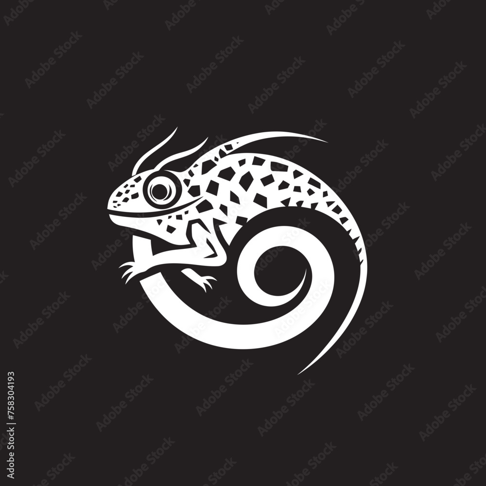 Obscured Opacity: Chameleon Silhouette Vector Black Onyx Opus: Chameleon Icon Emblem in Black Obscured Opacity: Chameleon Silhouette Vector Black Onyx Opus: Chameleon Icon Emblem in Black