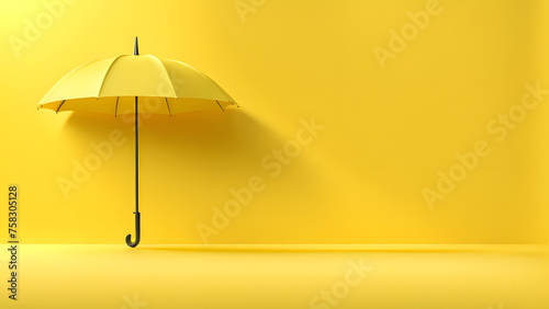 3D Yellow Umbrella Offering Shelter for Travel and Legal Consultancy Firms