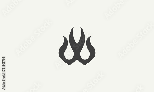 initial w fire monogram simple logo design vector illustration