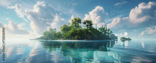 Island in the Middle of Body of Water