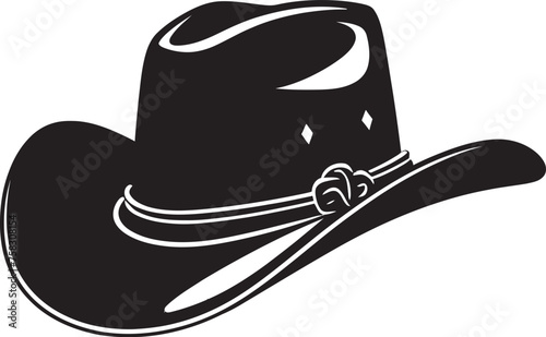 "Legendary Legacy: Cowboy Hat Icon in Sleek Black Logo Vector Design" "Frontier Emblem: Cowboy Hat Vector Black Logo Icon for Trailblazers"