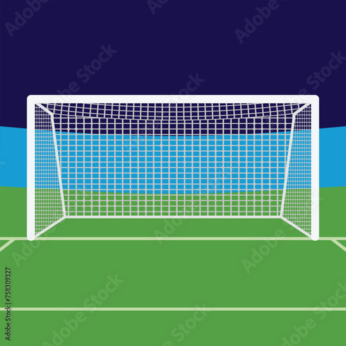 Soccer Football Goal Net Vector Illustration Icon Football Soccer Sports Goal Net Vector Icon