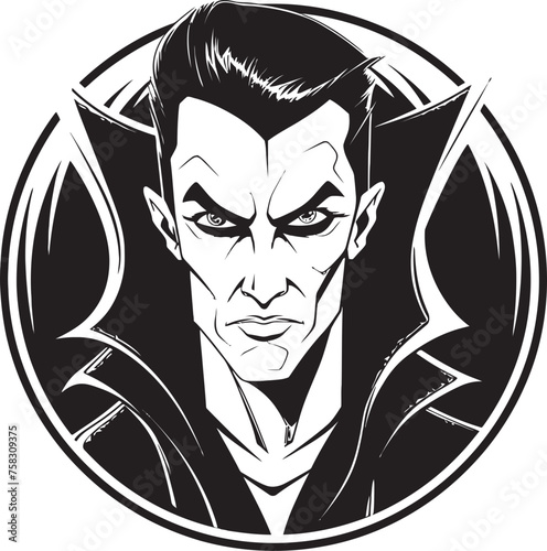 "Nocturnal Essence: Sinister Vampire Logo Design" "Veiled Veins: Haunting Vampire Vector Symbol"