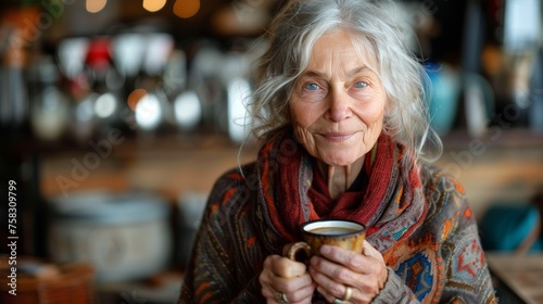 Woman Holding a Cup