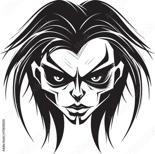 "Nocturnal Nexus: Sinister Female Witch Icon Design" "Shadowed Sorcery: Gothic Witch Vector Symbol"