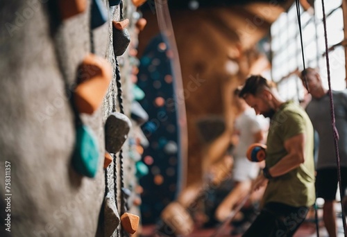 Indoor Rock Climbing in a Gym 