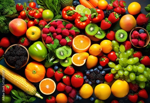 illustration, vibrant fruits vegetables promoting wellness plant based nutrition benefits concept, Vegetables, Promoting, Wellness, Benefits, Concept, Vibrant, Fruits, Plant, Based