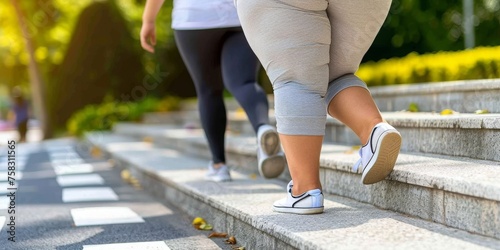 Path to Wellbeing: The Steady Pace of a Fitness Walk, Highlighting the Commitment to Health and the Simple Pleasures of Outdoor Exercise, Generative AI
