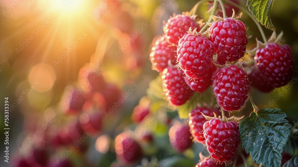 Raspberries Hanging From a Tree Raspberries Hanging From a Tree
