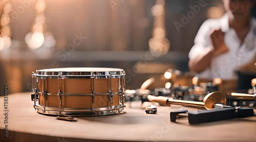 drum percussion instrument on the desk photo