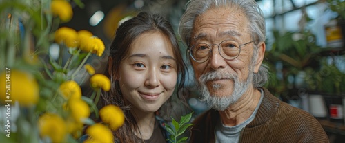 Asian Elderly Father And Adult Daughter, Background Images , Hd Wallpapers