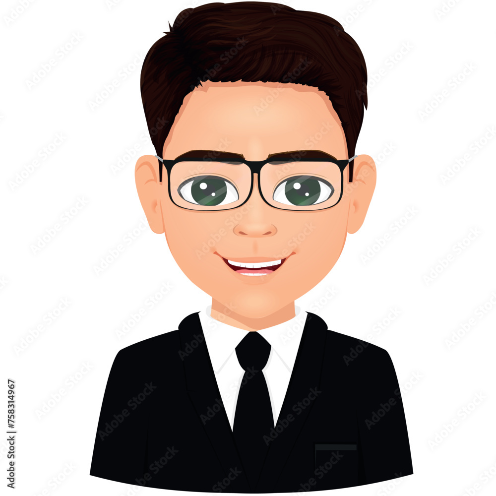 Portrait of smiling male student with glasses Portrait of smiling male student with glasses