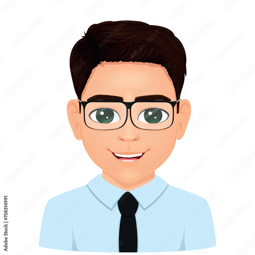 Portrait of smiling male student with glasses	