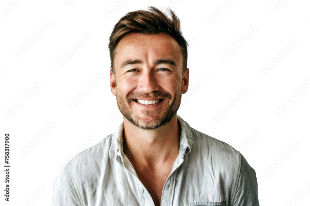 Studio portrait of a handsome young white Americana man with a beautiful smile wearing casual outfits looking at camera, isolated on transparent png background. Studio portrait of a handsome young white Americana man with a beautiful smile wearing casual outfits looking at camera, isolated on transparent png background.