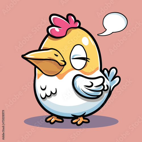 Funny and cute baby chicken relaxing
