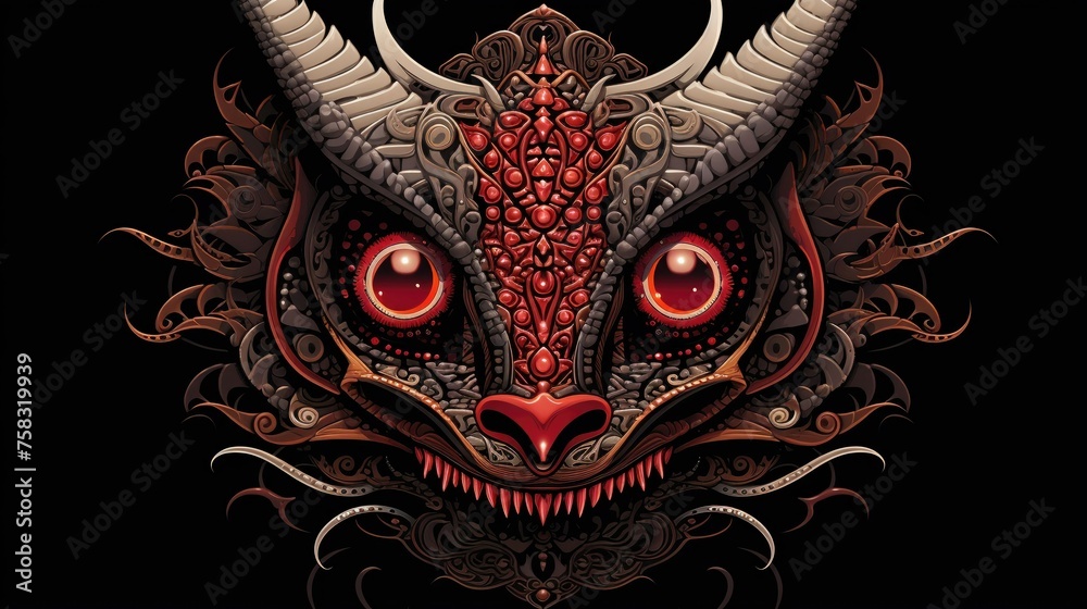 Detailed mandala dragon featuring luminous