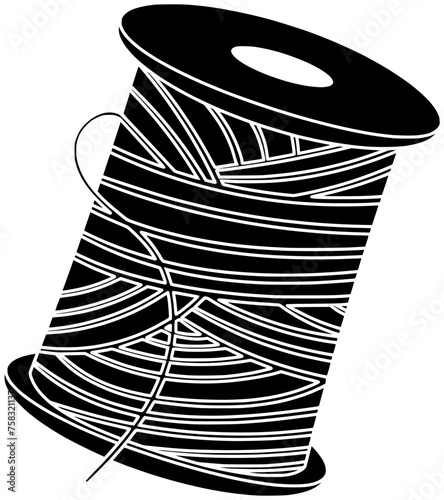 spool illustration kite silhouette festival logo thread icon traditional outline playing indian india makar string tradition reel sankranti windup shape fly roll toy for vector graphic background