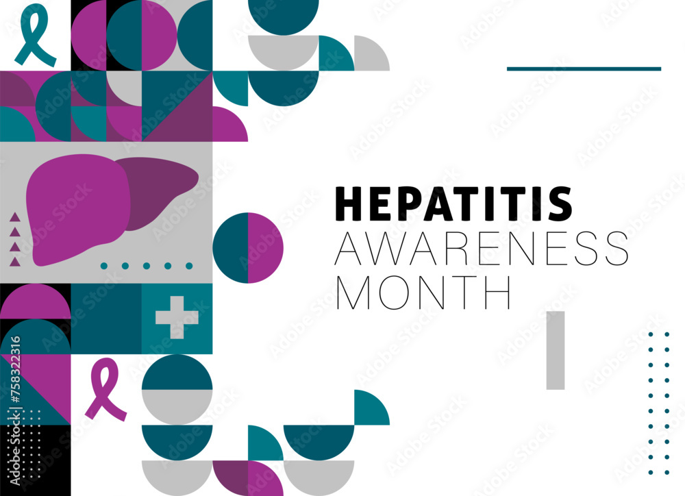 Obraz premium Hepatitis awareness month. Hepatitis awareness. Hepatitis A, B, C, D and E. Hepatitis group of infectious diseases. Liver. Medical illustration. Health care. Symbolic concept raising support campaign