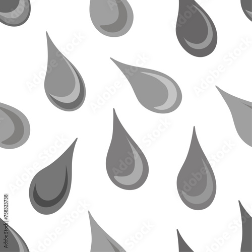 Hand drawn gray shaded drops isolated on white background vector seamless pattern. Subtle surface art for printing or use in graphic design projects.