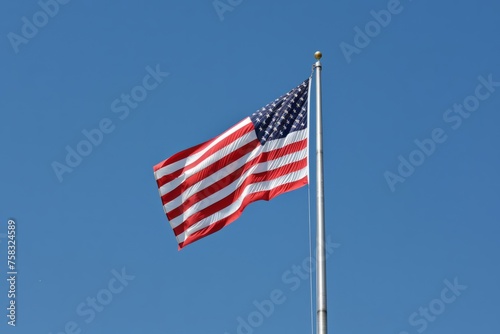 The American flag, symbolizing the essence of Independence Day, copy space