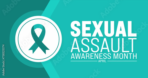 April is Sexual Assault Awareness Month background template. Holiday concept. use to background, banner, placard, card, and poster design template with text inscription and standard color. vector photo