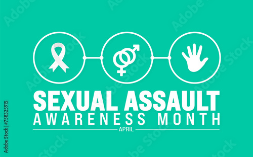 April is Sexual Assault Awareness Month background template. Holiday concept. use to background, banner, placard, card, and poster design template with text inscription and standard color. vector