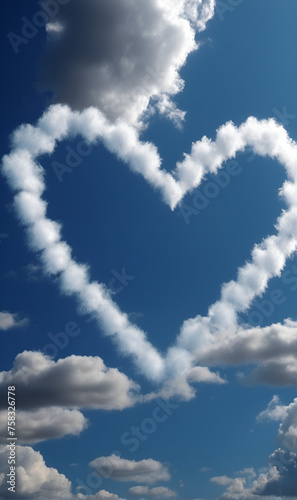 Blue skies, a heart made of clouds