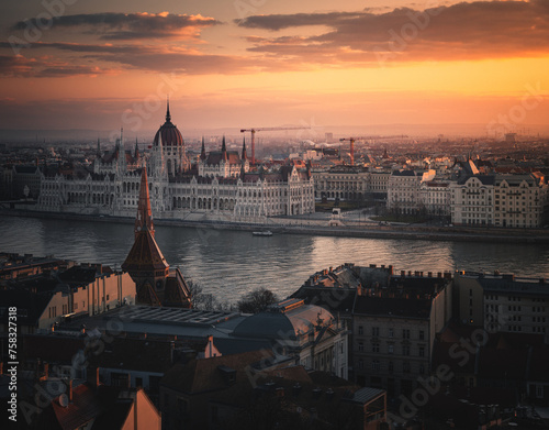 Morning view on the Hungari...