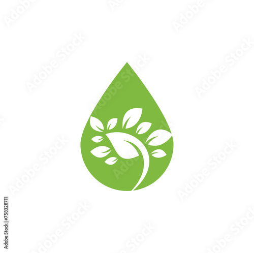 Leaf drop shape Logo Template. Tree leaf logo template design vector , icon illustration