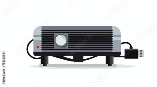 Flat icon A portable projector with a screen and a