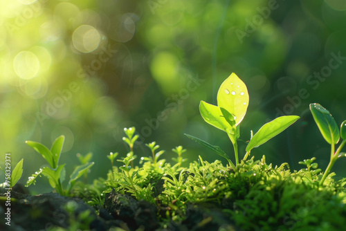 A green plant emerging from the soil, suitable for nature and growth concepts
