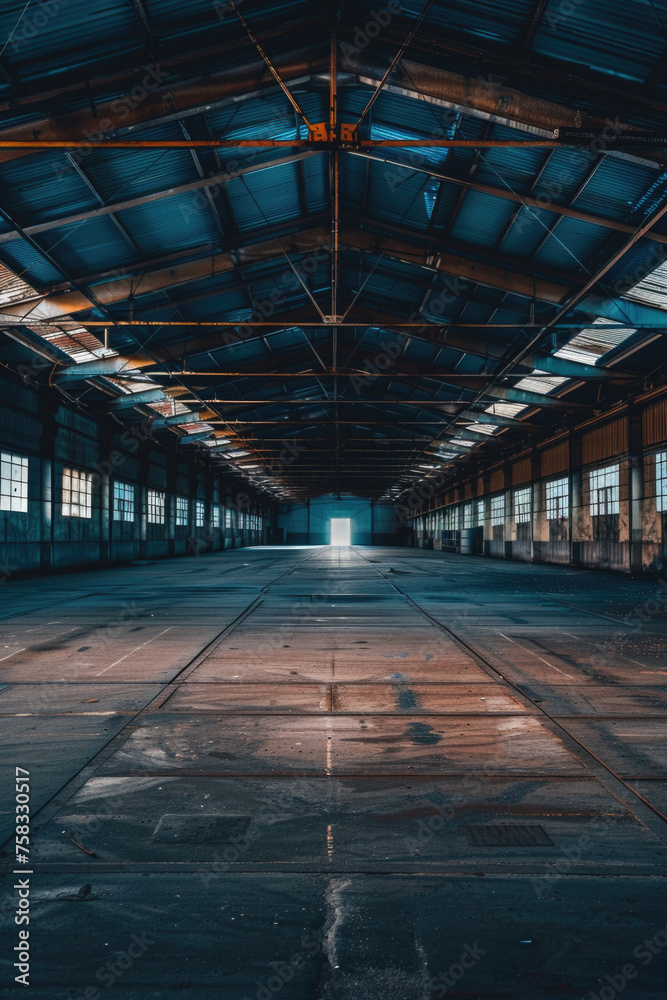 An empty industrial building with lots of windows. Suitable for urban exploration or industrial themed projects