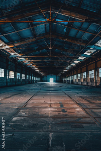 An empty industrial building with lots of windows. Suitable for urban exploration or industrial themed projects