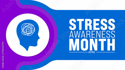 April is Stress Awareness Month background template. Holiday concept. use to background, banner, placard, card, and poster design template with text inscription and standard color. vector illustration