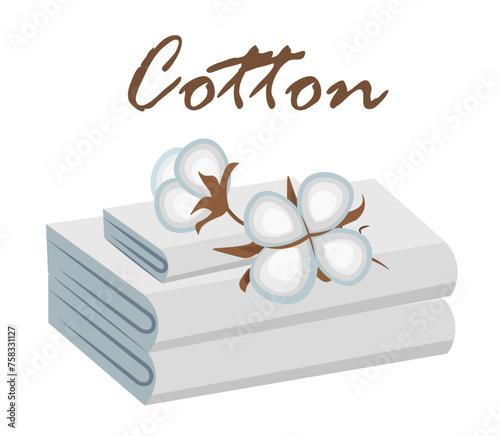 Cotton towels on a white background.