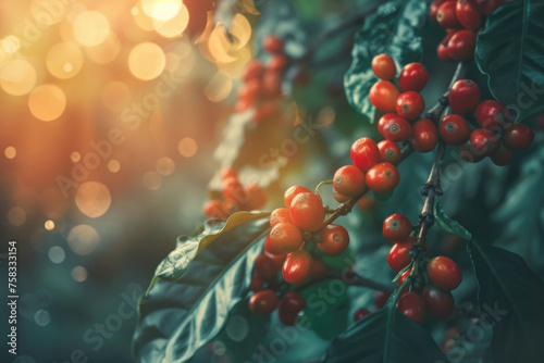 Close-up of ripe berries on a tree. Great for nature backgrounds #758333154