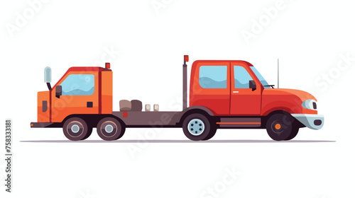 Flat icon A tow truck with a tow hitch and a car be © visual