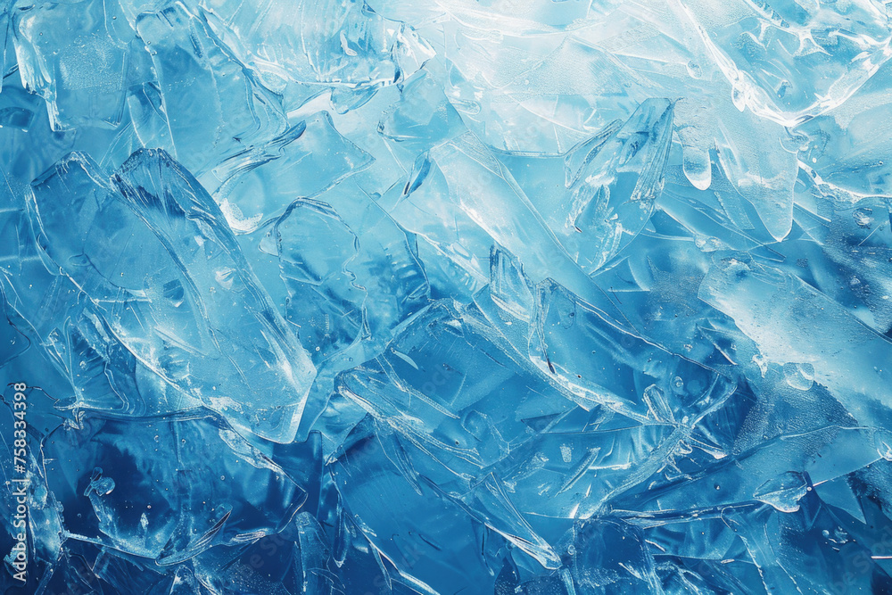 Close up of a blue ice covered surface, ideal for winter-themed designs Close up of a blue ice covered surface, ideal for winter-themed designs