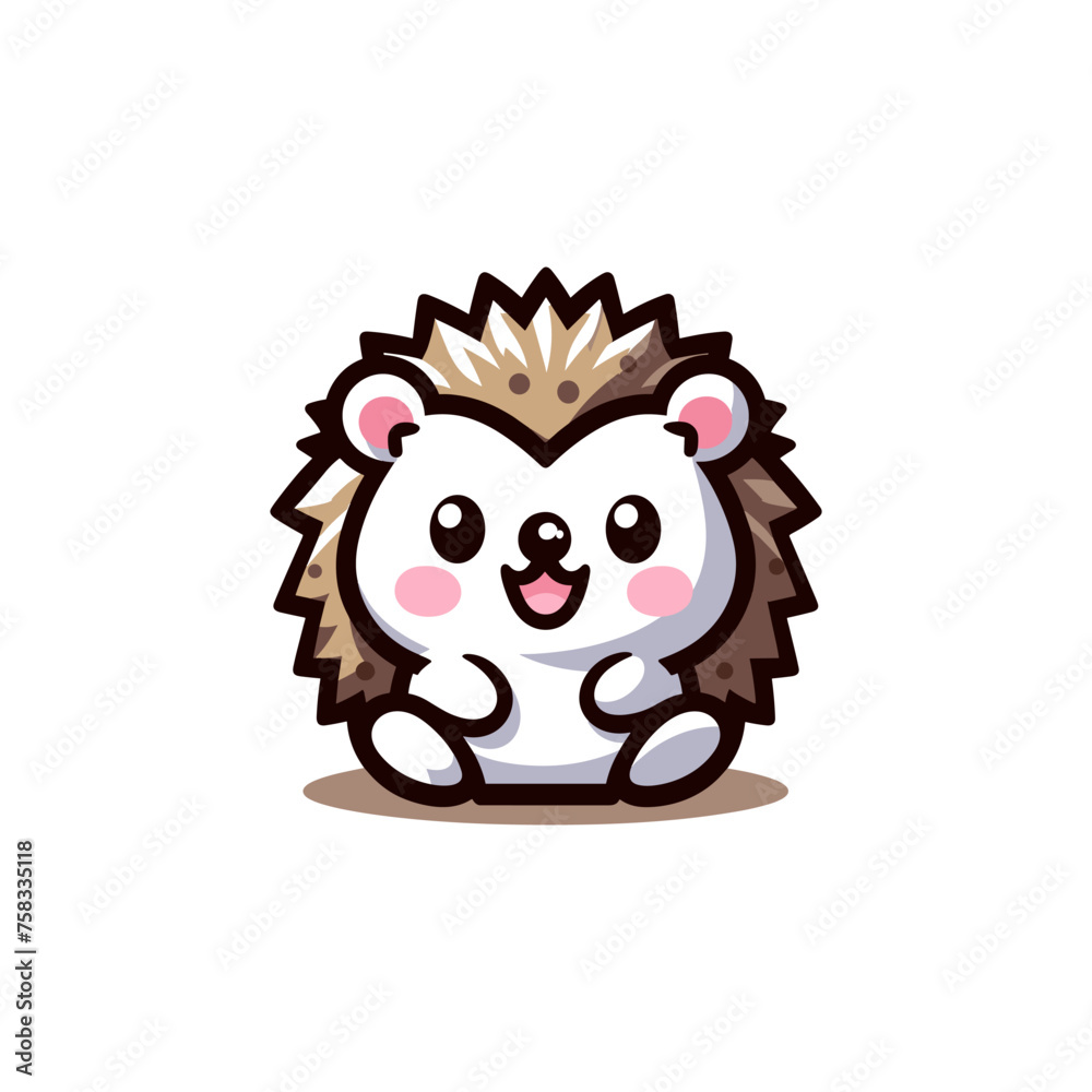 Hedgehog Cute Mascot Logo Illustration Chibi Kawaii is awesome logo, mascot or illustration for your product, company or bussiness