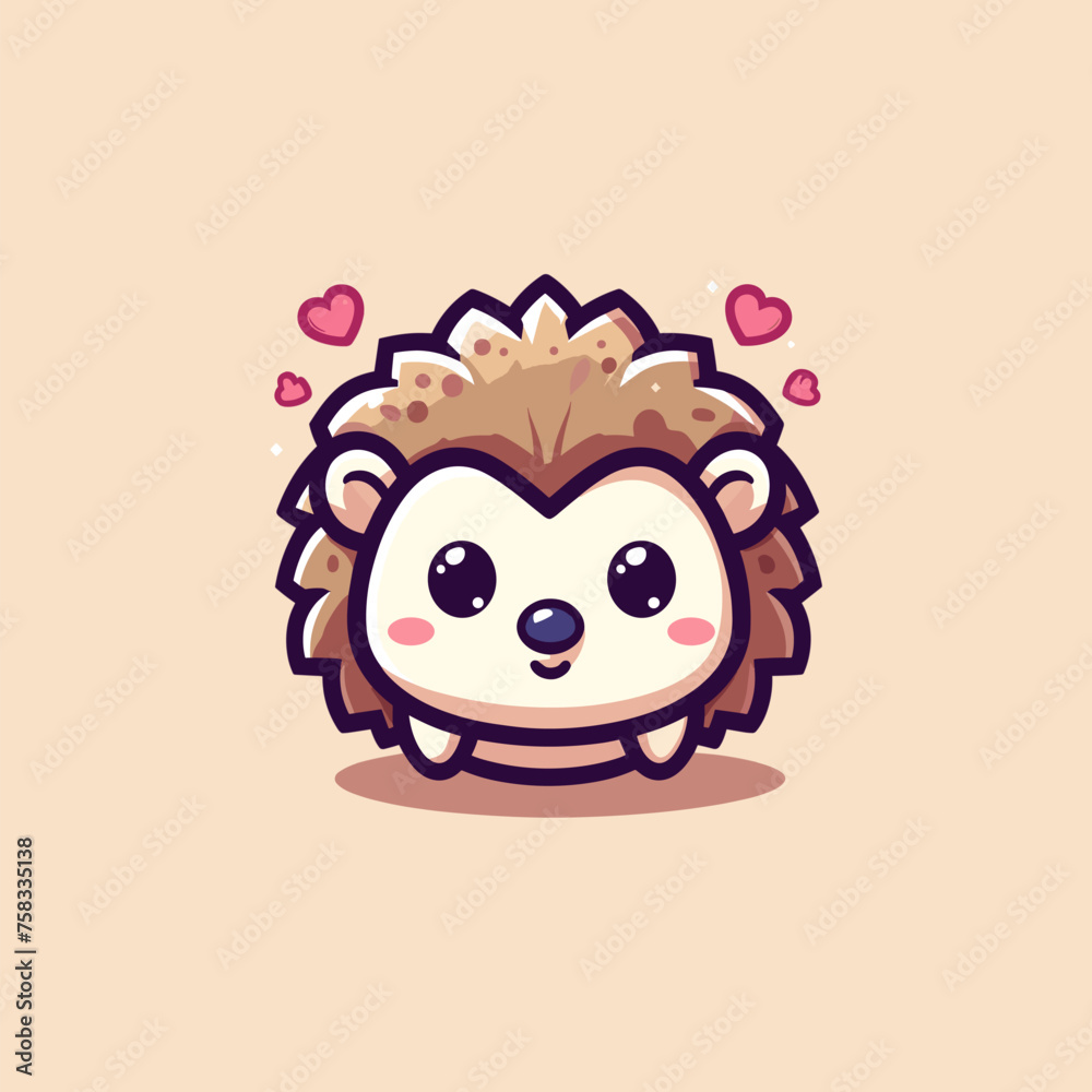 Hedgehog Cute Mascot Logo Illustration Chibi Kawaii is awesome logo, mascot or illustration for your product, company or bussiness