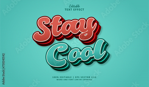 Stay Cool Editable Text Effect 3d Groovy Funky Vintage Style