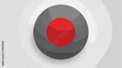 Vector red circle icon on gray background. flat vec