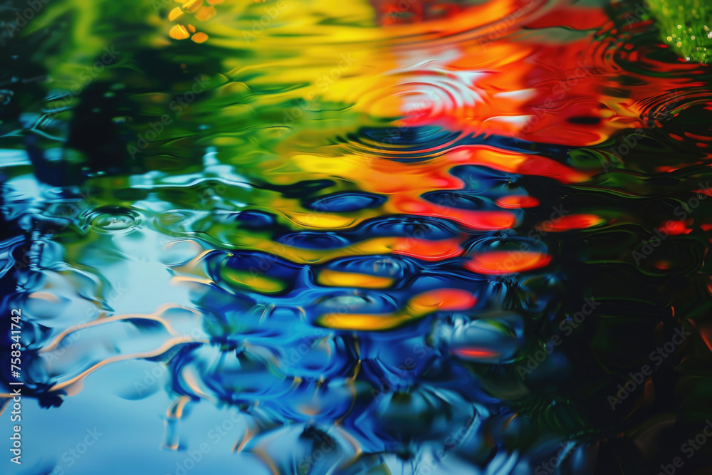 Close up of a colorful object in water, suitable for various designs Close up of a colorful object in water, suitable for various designs