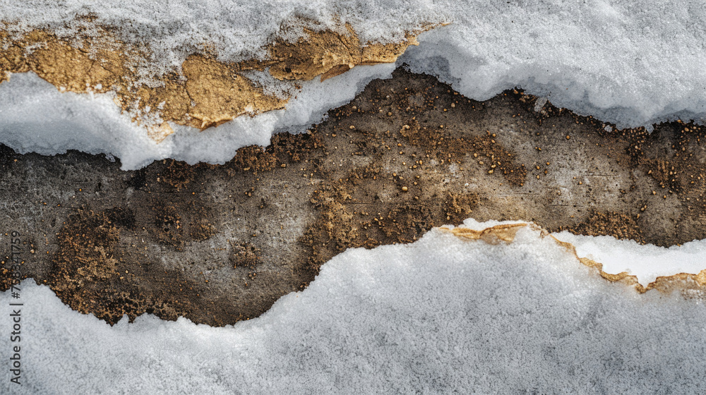 Fototapeta premium Detailed view of snow covering the ground, suitable for winter themes