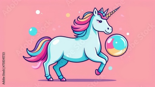 unicorn on a pink background. The concept of holiday, miracles, magic and dreams