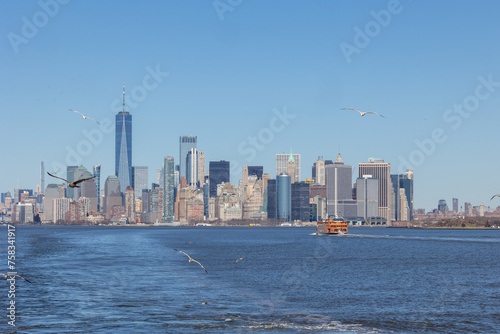  Staten Island Ferry with the Lower Manhattan skyline in the distance